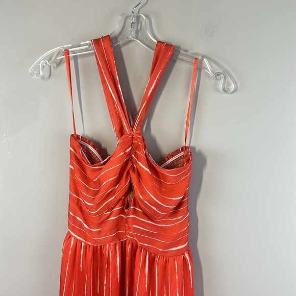 Sacking & Babi Reid Dress Striped Orange Shibori- Anthropologie Size 2 - Picture 4 of 16